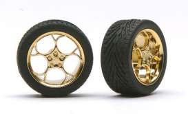 Wheels & tires  - gold - 1:24 - Pegasus - hs1216 - pghs1216 | The Diecast Company