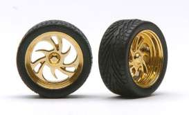 Rims & tires  - gold - 1:24 - Pegasus - hs1248 - pghs1248 | The Diecast Company