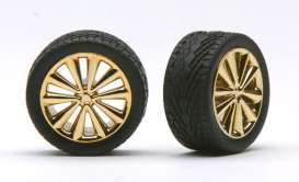 Rims & tires  - gold - 1:24 - Pegasus - hs1252 - pghs1252 | The Diecast Company