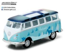 Volkswagen  - Samba Bus T1 *I Love Helsinki* 1962 white/blue - 1:64 - GreenLight - 51051 - gl51051 | The Diecast Company