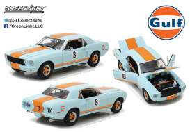 Ford  - Mustang Coupe *Gulf* 1967 gulf blue/orange - 1:18 - GreenLight - 12989 - gl12989 | The Diecast Company