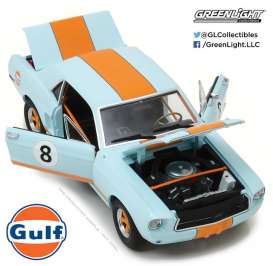 Ford  - Mustang Coupe *Gulf* 1967 gulf blue/orange - 1:18 - GreenLight - 12989 - gl12989 | The Diecast Company