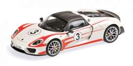 Porsche  - 918 Spyder 2013 white/red - 1:87 - Minichamps - 870062137 - mc870062137 | The Diecast Company