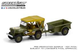 Willys  - MB Jeep 1943 green army - 1:64 - GreenLight - 32220A - gl32220A | The Diecast Company
