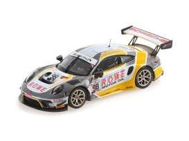 Porsche  - 911 GT3 R (991.2) Spa 2019 silver/yellow/white - 1:43 - Minichamps - 410196098 - mc410196098 | The Diecast Company