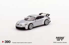 Porsche  - 911 (992) GT3 GT 2021 silver metallic - 1:64 - Mini GT - 00390-R - MGT00390rhd | The Diecast Company