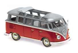 Volkswagen  - T1 Samba Bus 1961 grey/red - 1:43 - Maxichamps - 940052301 - mc940052301 | The Diecast Company