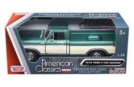 Ford  - F-150 pick-up custom 1979 metallic green - 1:24 - Motor Max - 79346 - mmax79346gn | The Diecast Company