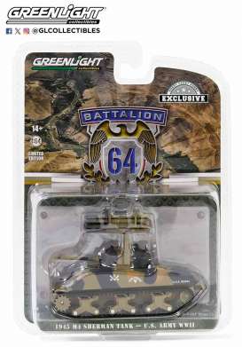 Sherman  - M4 1945 camouflage  - 1:64 - GreenLight - 30441 - gl30441 | The Diecast Company