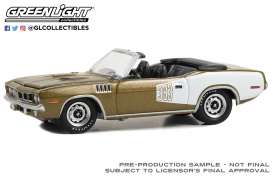 Plymouth  - Cuda convertible 1971 yellow-gold - 1:64 - GreenLight - 37300E - gl37300E | The Diecast Company