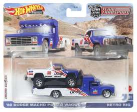 Dodge  - Macho Power Wagon & Truck white/blue/red - 1:64 - Hotwheels - HKF38 - hwmvHKF38 | The Diecast Company