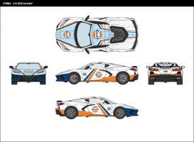 Corvette  - C8 2020 white/orange/blue - 1:24 - Motor Max - 79664 - mmax79664 | The Diecast Company