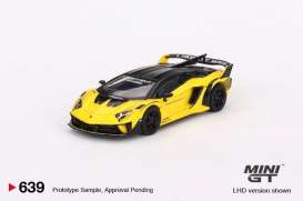 Lamborghini  - Aventador GT Evo yellow/black - 1:64 - Mini GT - 00639-L - MGT00639Lhd | The Diecast Company
