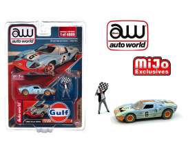 Ford  - GT40 with Figure 1965 gulf blue/orange - 1:64 - Auto World - CP8053 - AWCP8053 | The Diecast Company