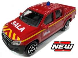 Volkswagen  - Amarok red/yellow - 1:43 - Bburago - 30414 - bura30414 | The Diecast Company