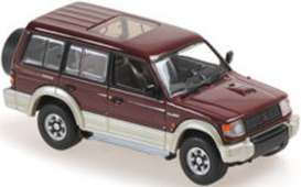 Mitsubishi  - Pajero LWB 1991 dark red - 1:43 - Maxichamps - 940163470 - mc940163470 | The Diecast Company