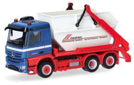 Mercedes Benz  - Arocs M blue/red/white - 1:87 - Herpa - H956604 - herpa956604 | The Diecast Company