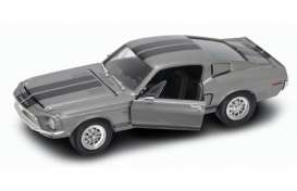 Shelby  - Mustang GT-500KR 1968 grey w/black stripes - 1:18 - Lucky Diecast - 92168gy - ldc92168gy | The Diecast Company