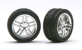 Rims & tires  - chrome - 1:24 - Pegasus - hs1242 - pghs1242 | The Diecast Company