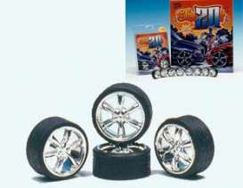 Rims & tires Wheels & tires - chrome - 1:24 - Hoppin Hydro - s0522 - hops0522 | The Diecast Company