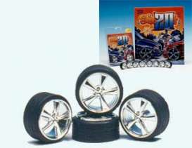 Rims & tires Wheels & tires - chrome - 1:24 - Hoppin Hydro - s0526 - hops0526 | The Diecast Company