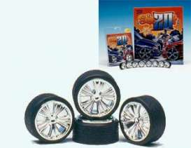 Rims & tires Wheels & tires - chrome - 1:24 - Hoppin Hydro - s0528 - hops0528 | The Diecast Company