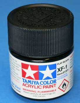 Paint  - flat black - Tamiya - XF-1 - tamXF0110ml | The Diecast Company