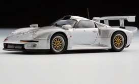 Porsche  - 911 GT1 1996 silver - 1:64 - Kyosho - 6522s - kyo6522s | The Diecast Company