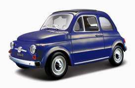 Fiat  - 1965 blue - 1:24 - Bburago - 22098b - bura22098b | The Diecast Company