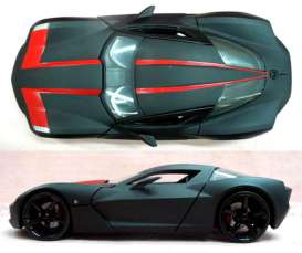 Corvette Chevrolet - 2009 black/red - 1:24 - Jada Toys - 96354 - jada96354 | The Diecast Company