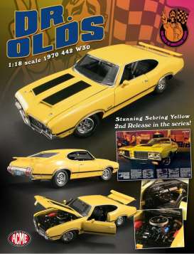 Oldsmobile  - 1970 yellow/black - 1:18 - Acme Diecast - acme1805606 | The Diecast Company