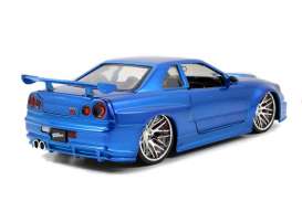 Nissan  - Skyline GTR R34 2002 blue - 1:24 - Jada Toys - 97173 - jada9397173314R00 | The Diecast Company
