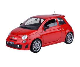 Fiat  - 500 Abarth red - 1:18 - Motor Max - 79168r - mmax79168r | The Diecast Company