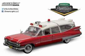 Cadillac  - 1959 red & white - 1:18 - GreenLight Precision Collection - GLPC18001 | The Diecast Company