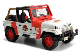 Jeep  - Wrangler *Jurassic World* 1992 white/red - 1:24 - Jada Toys - 97806 - jada253253005 | The Diecast Company
