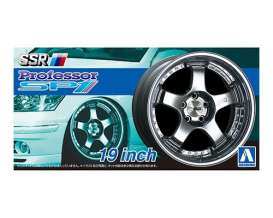 Wheels & tires  - chrome - 1:24 - Aoshima - 05253 - abk05253 | The Diecast Company