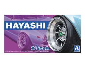 Wheels & tires  - chrome - 1:24 - Aoshima - 05259 - abk05259 | The Diecast Company