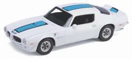 Pontiac  - 1972 white w/blue stripe - 1:24 - Welly - 24075w - welly24075w | The Diecast Company