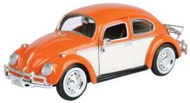 Volkswagen  - Beetle orange/white - 1:24 - Motor Max - 79558 - mmax79558o | The Diecast Company
