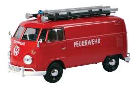 Volkswagen  - T1 delivery van red - 1:24 - Motor Max - 79564 - mmax79564 | The Diecast Company