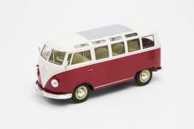 Volkswagen  - T12 Samba Bus 1962 red/white - 1:24 - Welly - 22095SG - welly22095SGr | The Diecast Company