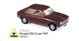 Peugeot  - 1967 maroon - 1:43 - Norev - 472403 - nor472403 | The Diecast Company