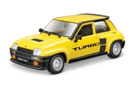 Renault  - 5 turbo 1982 yellow - 1:24 - Bburago - 21088y - bura21088y | The Diecast Company