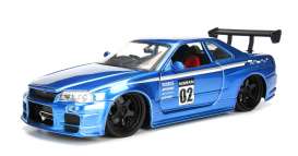 Nissan  - 2002 candy blue - 1:24 - Jada Toys - 99113b - jada99113b | The Diecast Company