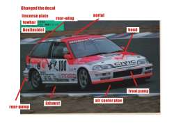 Honda  - EF9 Civic Gr.A *Motion* 1992 red/white - 1:24 - Beemax - 24018 - bmx24018 | The Diecast Company