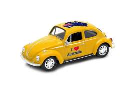 Volkswagen  -  Beetle 1963 yellow - 1:34 - Welly - 42343AUy - welly42343AUy | The Diecast Company