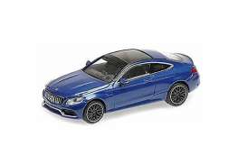 Mercedes Benz  - AMG C63 2015 dark blue - 1:87 - Minichamps - 870037020 - mc870037020 | The Diecast Company