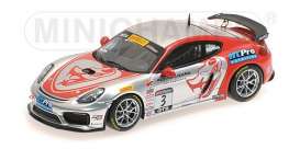 Porsche  - Cayman GT4 2017 silver/red - 1:43 - Minichamps - 437171603 - mc437171603 | The Diecast Company