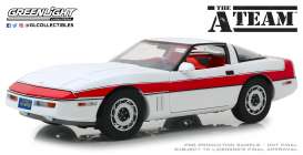 Chevrolet  - Corvette C4 *A-Team* 1984 white/red - 1:18 - GreenLight - 13532 - gl13532 | The Diecast Company