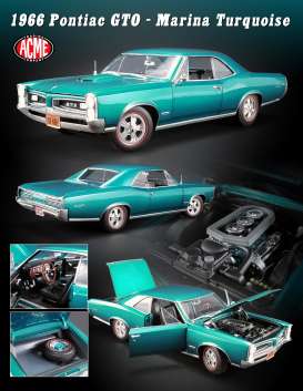 Pontiac  - GTO 1966 marina turquise-blue - 1:18 - Acme Diecast - 1801212 - acme1801212 | The Diecast Company